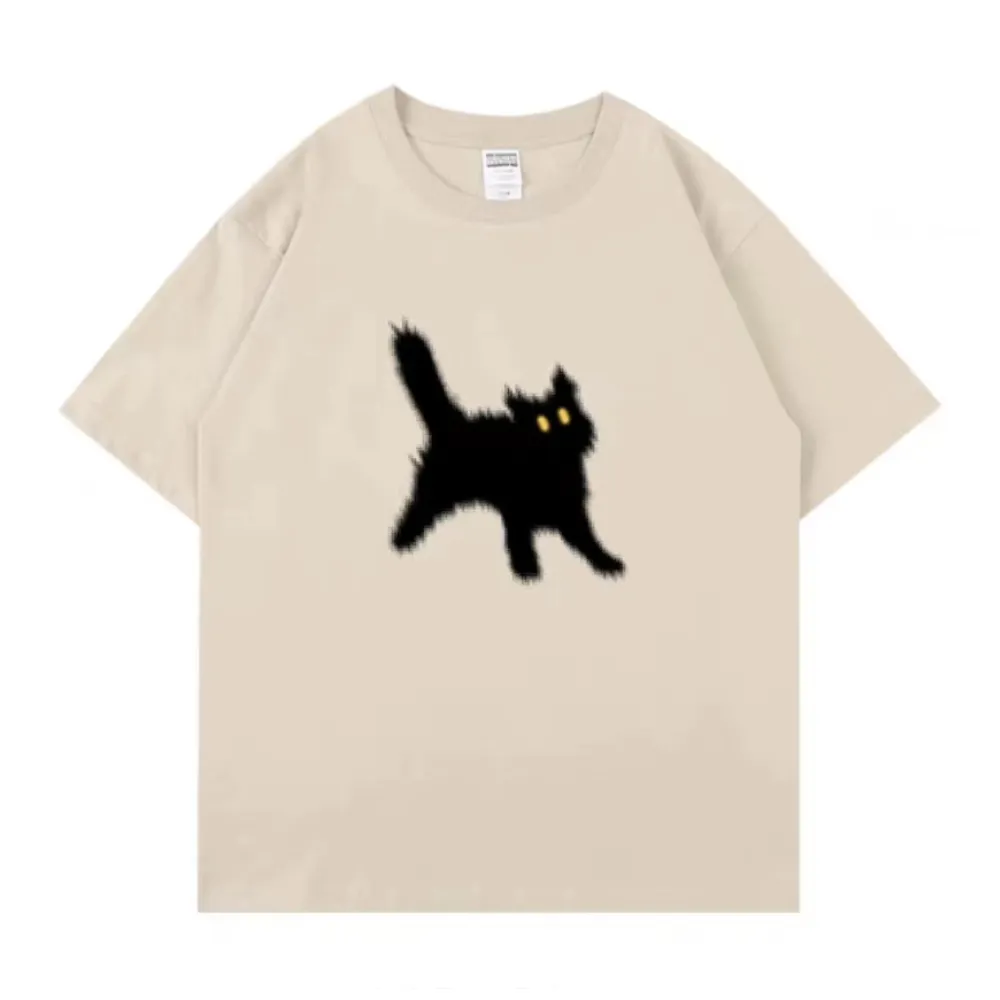 Minimal Angry Kitten Cotton T-Shirt