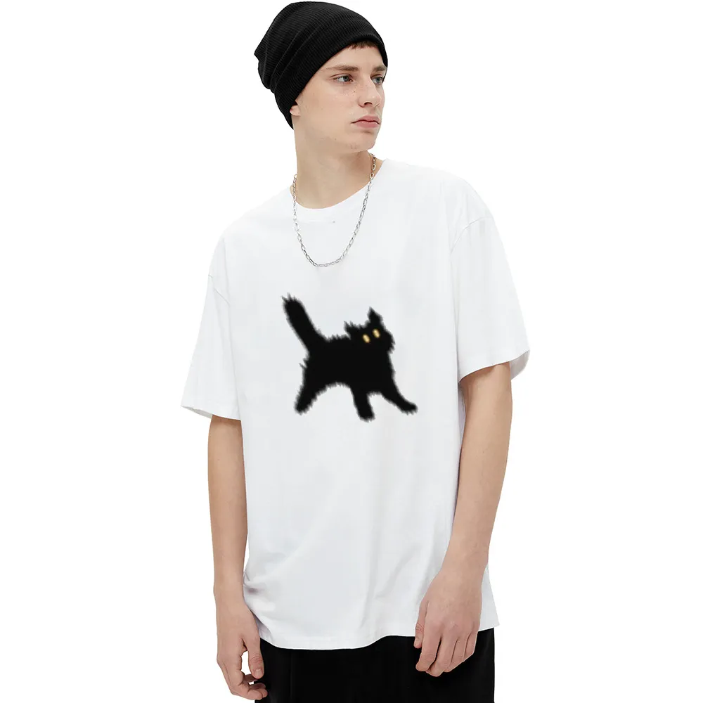 Minimal Angry Kitten Cotton T-Shirt