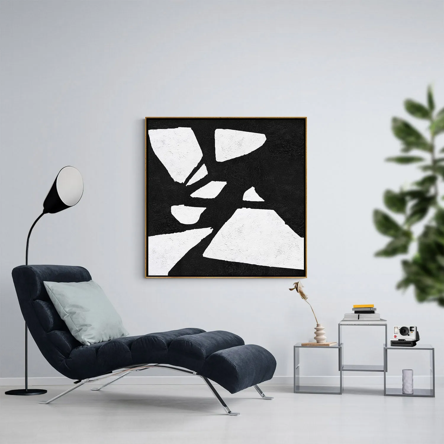 Minimal Black and White Painting MN74A