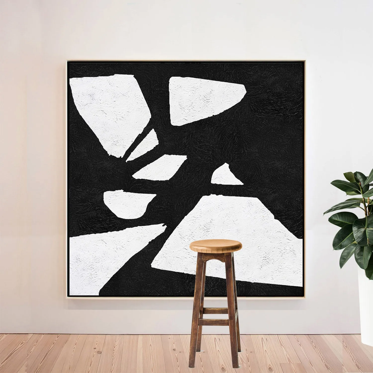 Minimal Black and White Painting MN74A