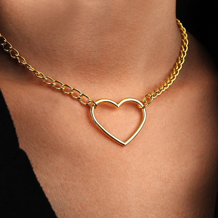Minimal Heart Choker Necklace