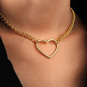 Minimal Heart Choker Necklace