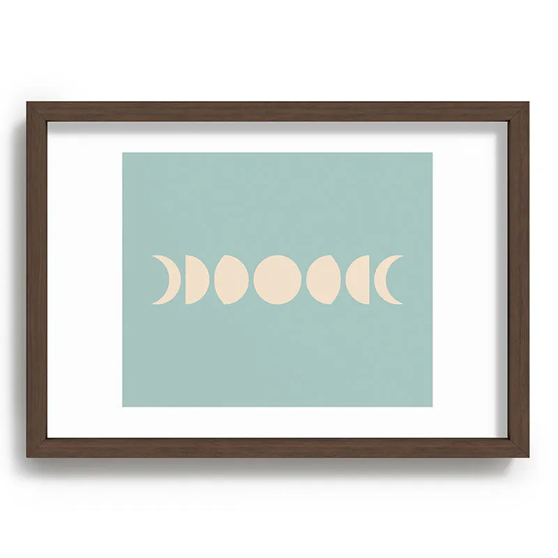 Minimal Moon Phases Sage Recessed Framing Rectangle