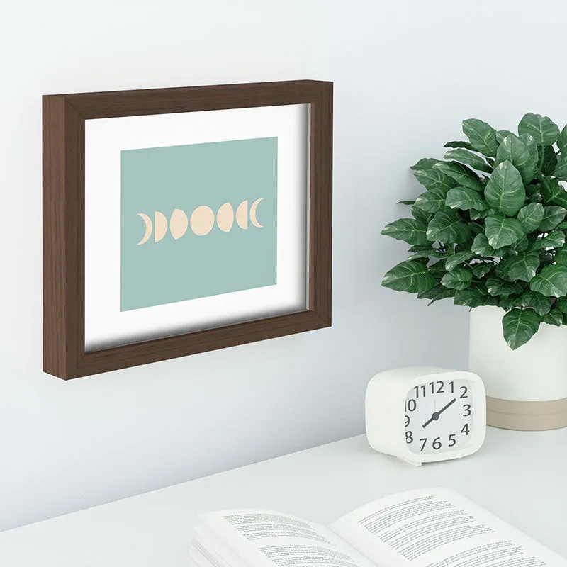 Minimal Moon Phases Sage Recessed Framing Rectangle