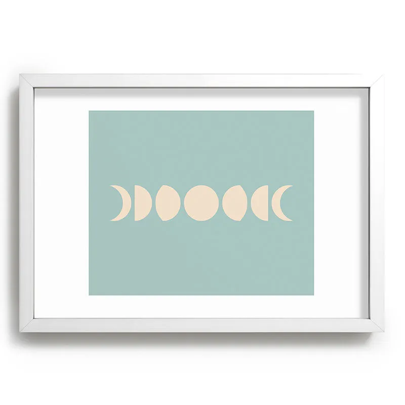 Minimal Moon Phases Sage Recessed Framing Rectangle