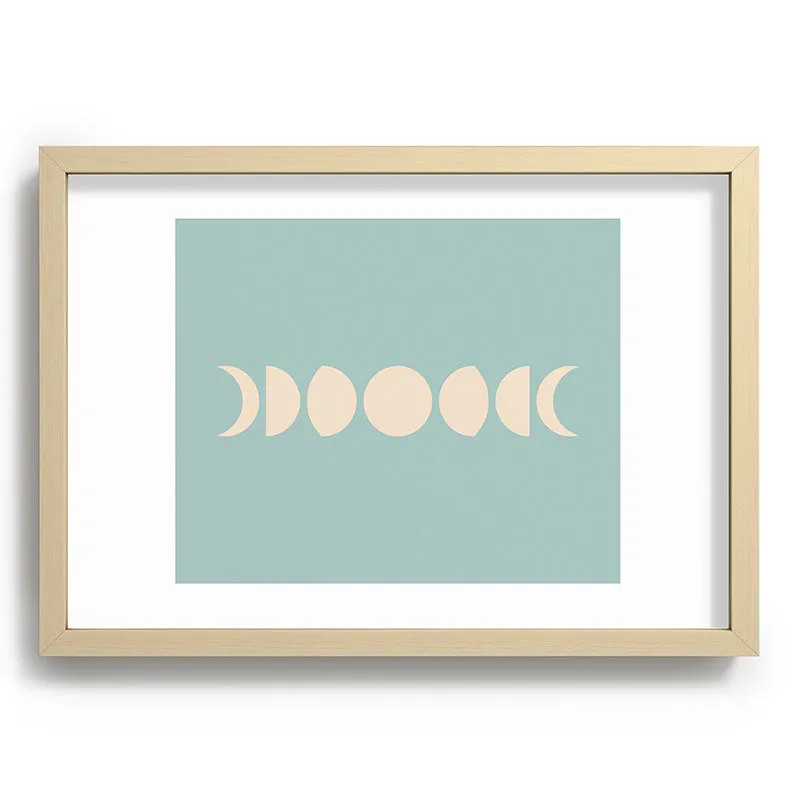 Minimal Moon Phases Sage Recessed Framing Rectangle