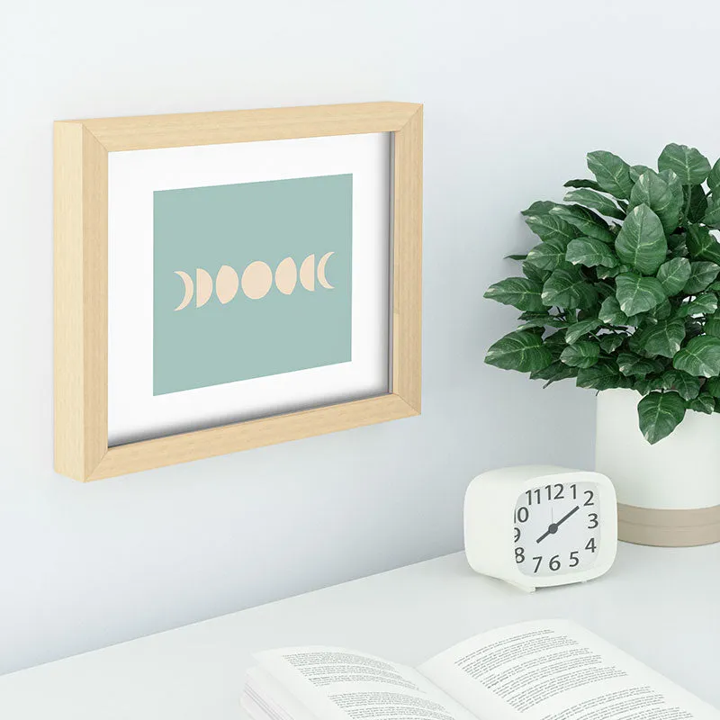 Minimal Moon Phases Sage Recessed Framing Rectangle