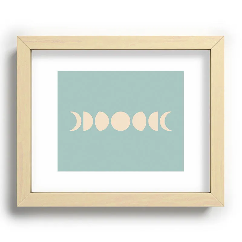 Minimal Moon Phases Sage Recessed Framing Rectangle