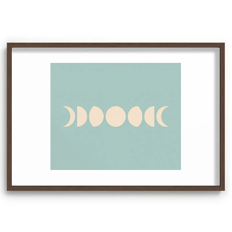 Minimal Moon Phases Sage Recessed Framing Rectangle