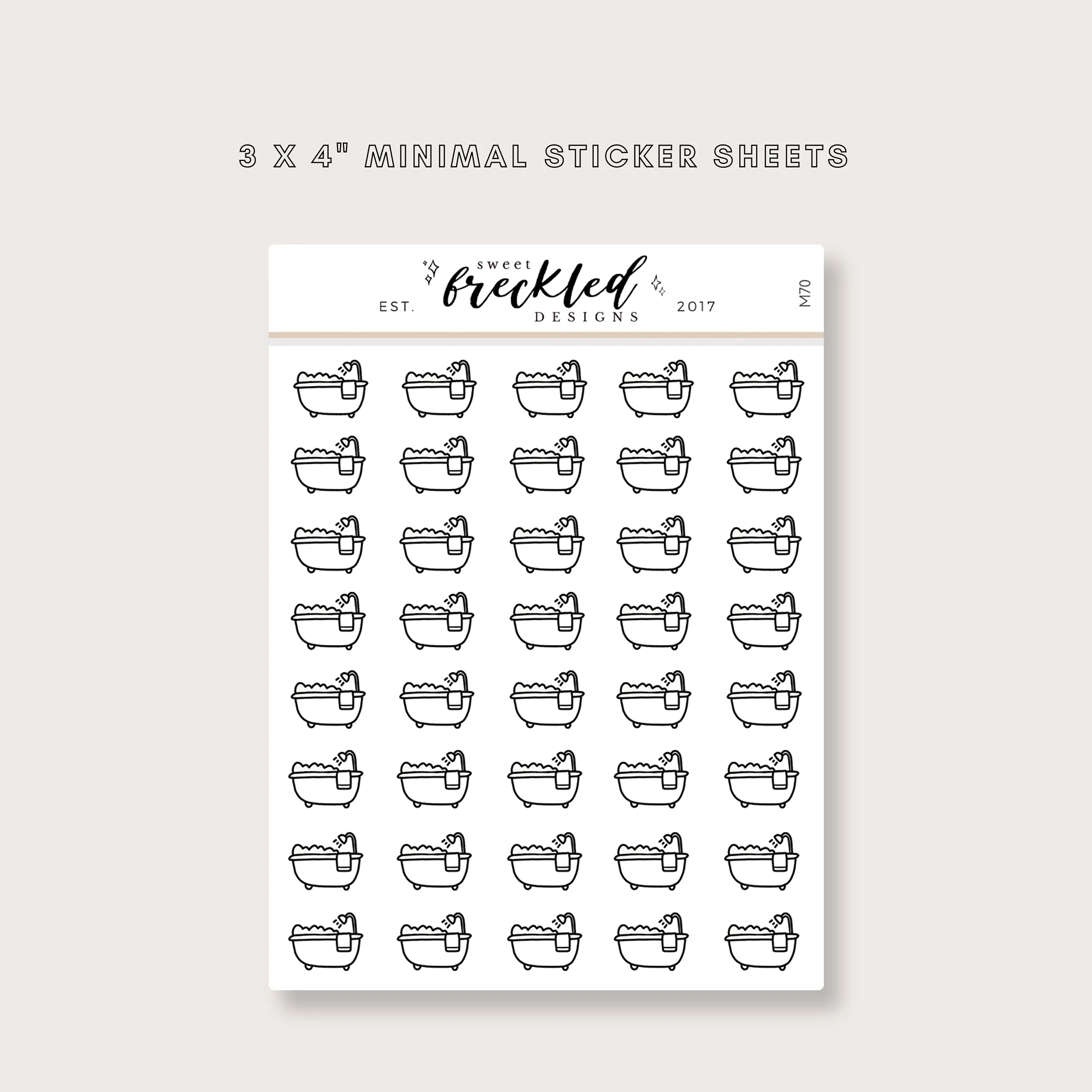 Minimalistic Mini Bathtub Stickers