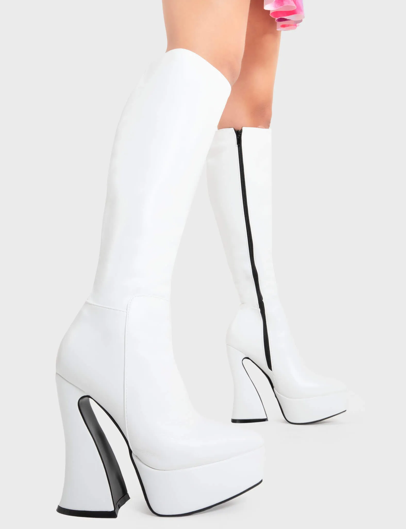 Money Moves Platform Knee High Boots