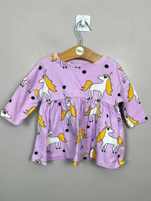 Next lilac unicorn jersey dress 3-6m