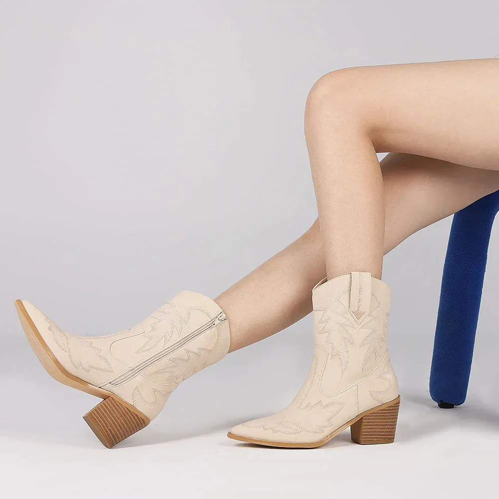 Nude Western Ankle Boots | Dreamofthe90s