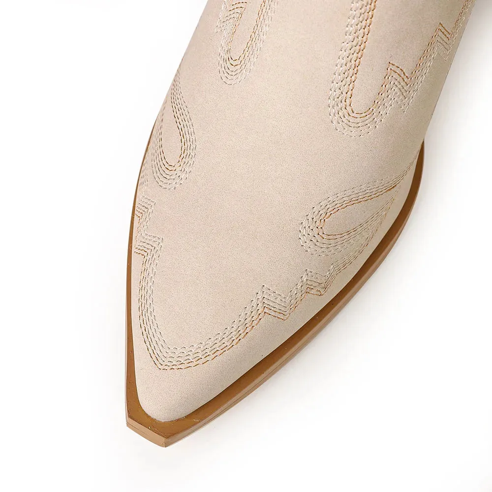 Nude Western Ankle Boots | Dreamofthe90s