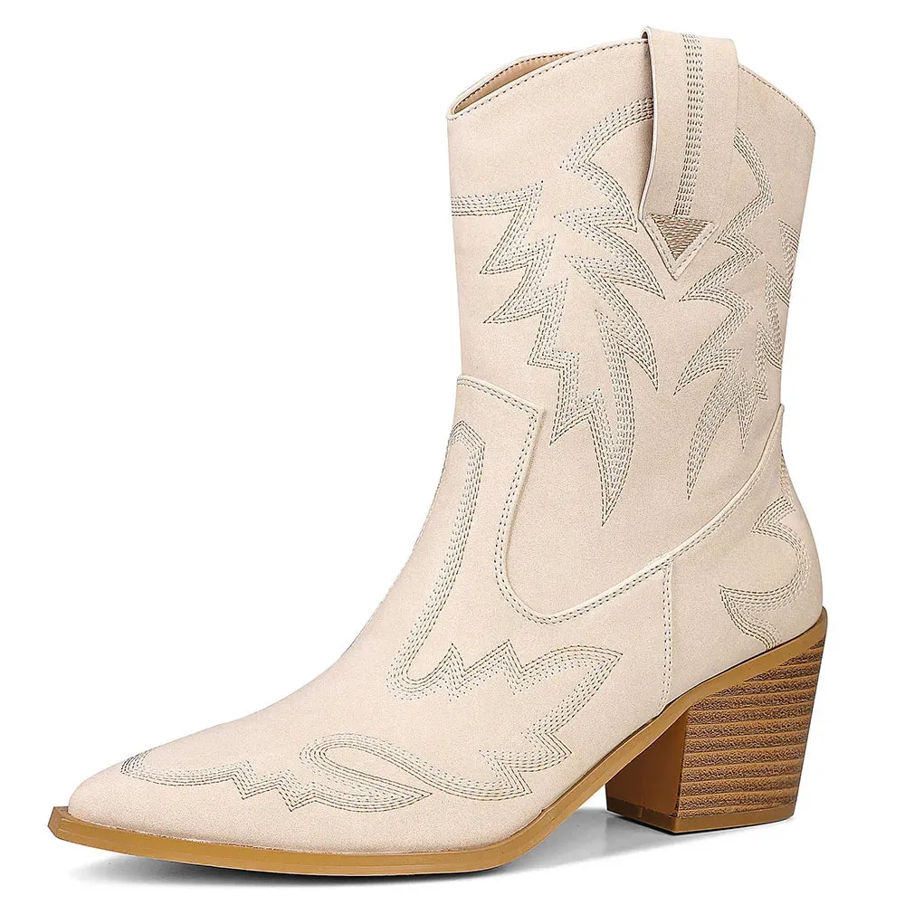 Nude Western Ankle Boots | Dreamofthe90s