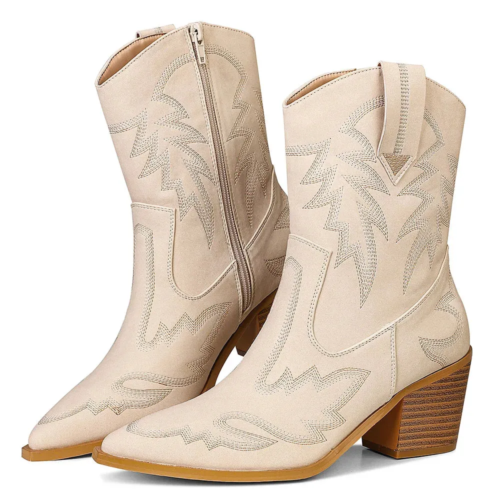Nude Western Ankle Boots | Dreamofthe90s