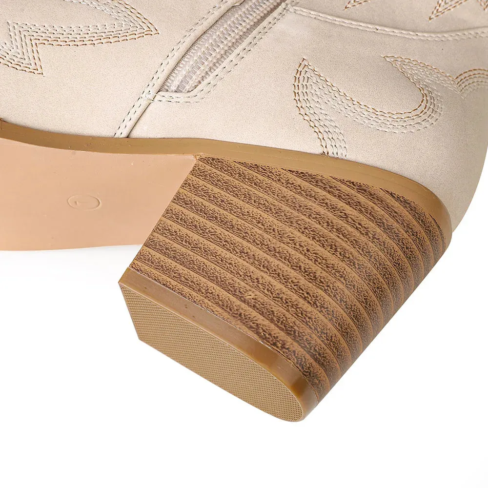Nude Western Ankle Boots | Dreamofthe90s