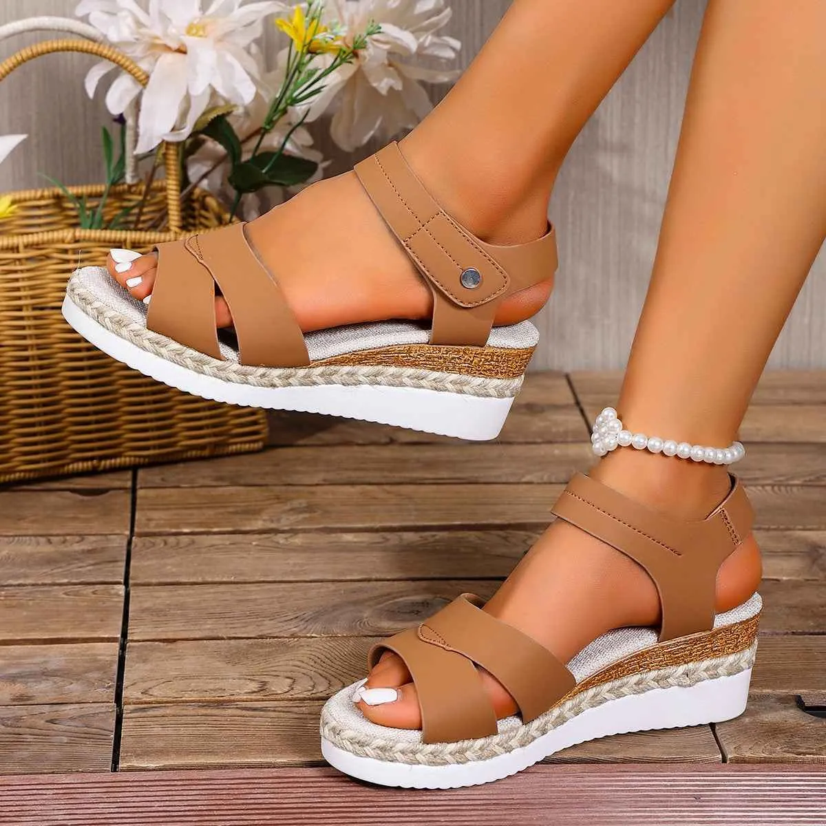 Open Toe Wedge Sandals for Stylish Comfort and Support