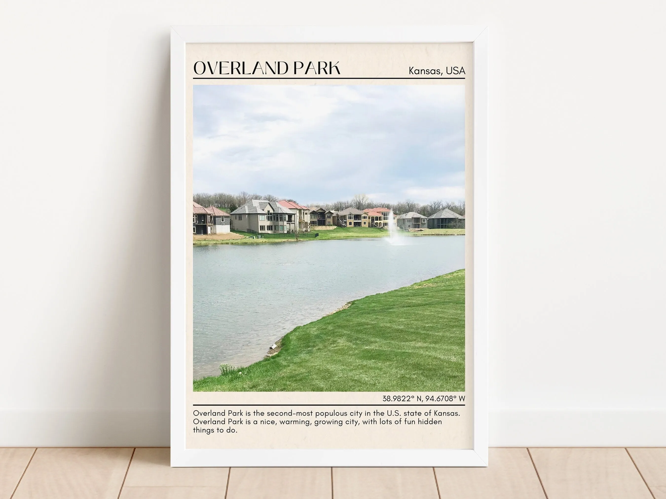 Overland Park Minimal Wall Art, Kansas, USA