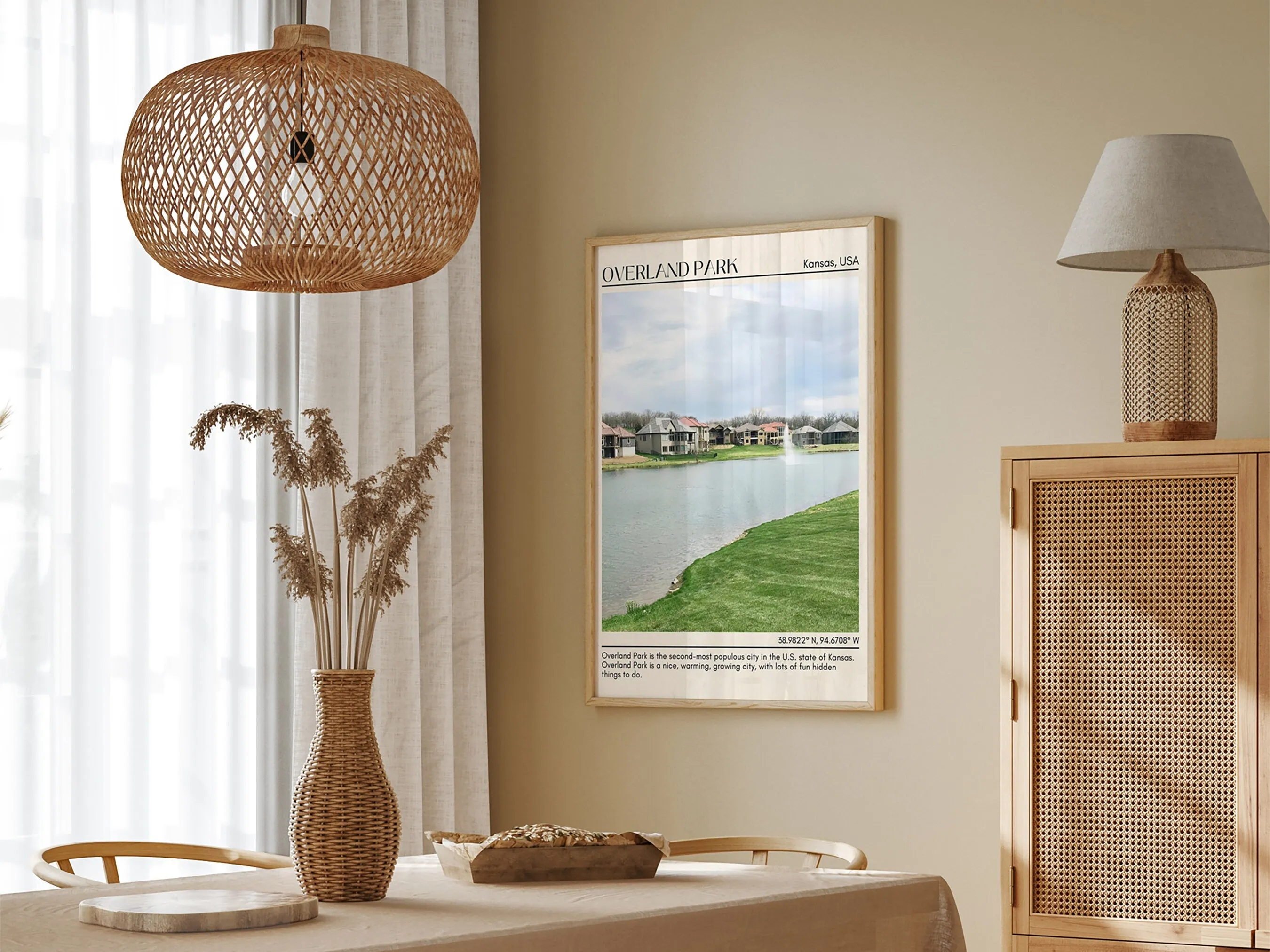 Overland Park Minimal Wall Art, Kansas, USA