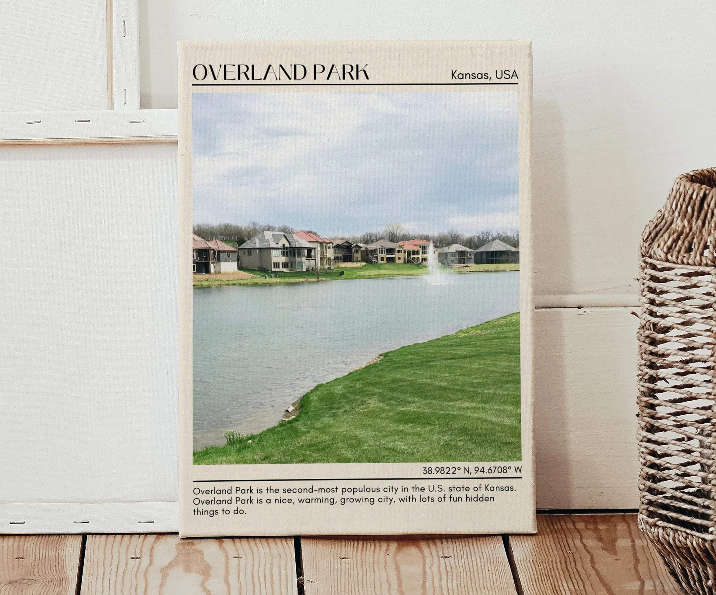Overland Park Minimal Wall Art, Kansas, USA