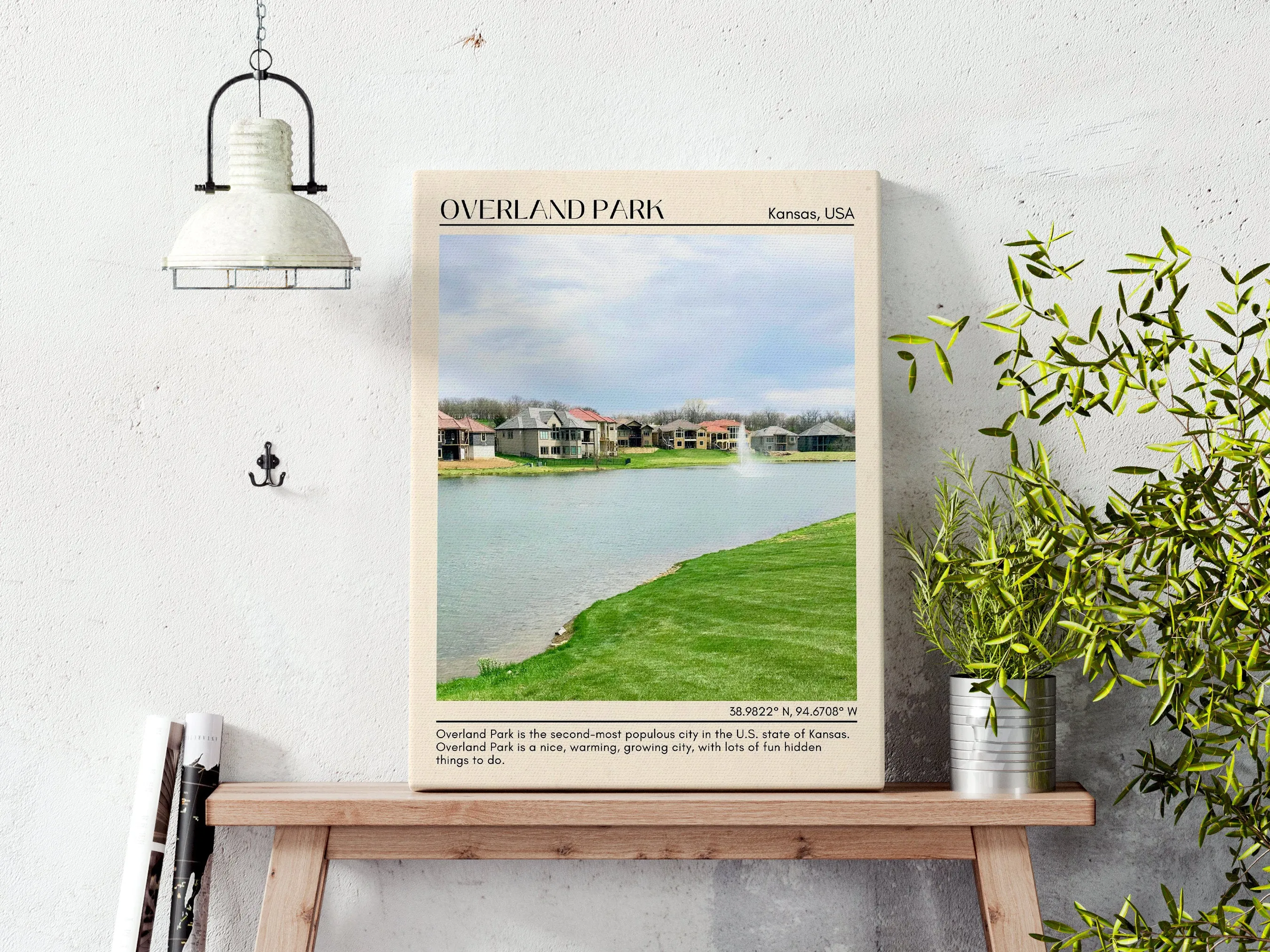 Overland Park Minimal Wall Art, Kansas, USA
