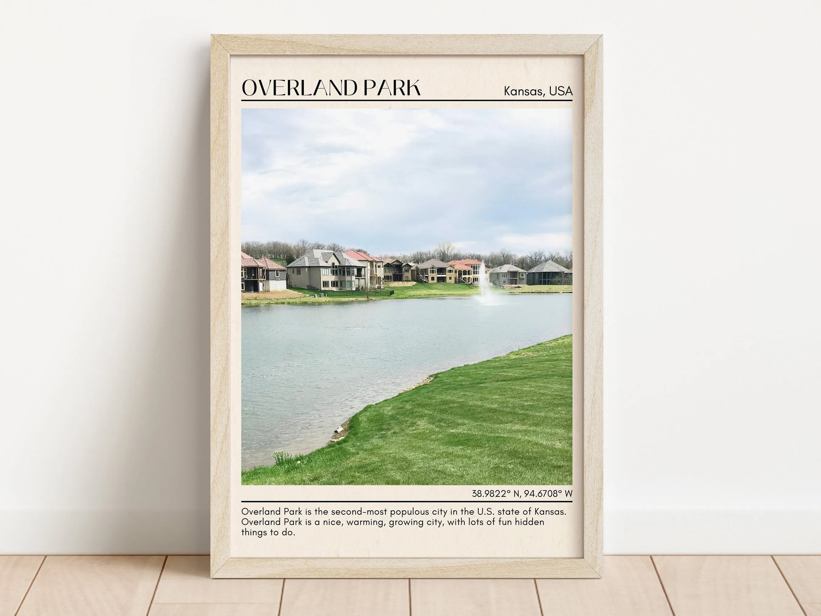 Overland Park Minimal Wall Art, Kansas, USA
