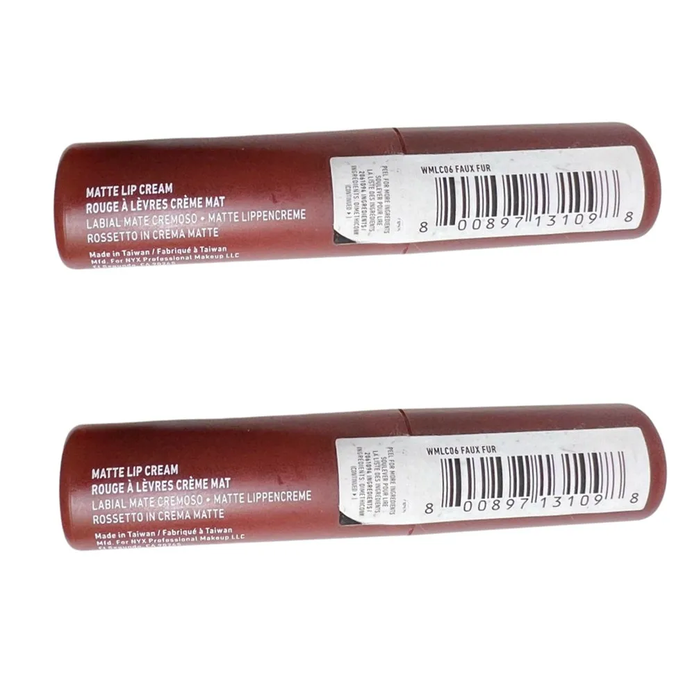 Pack of 2 NYX Professional Makeup Smooth Whip Matte Lip Cream, Faux Fear WMLC06