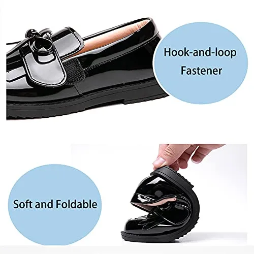 Patent Leather Loafers: Tassel Bow Flats for School Uniforms