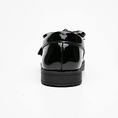 Patent Leather Loafers: Tassel Bow Flats for School Uniforms