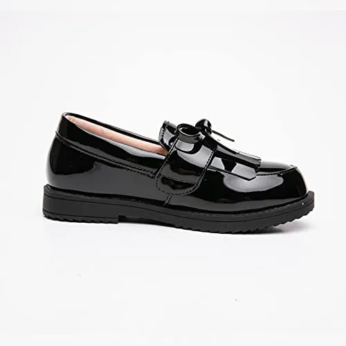 Patent Leather Loafers: Tassel Bow Flats for School Uniforms