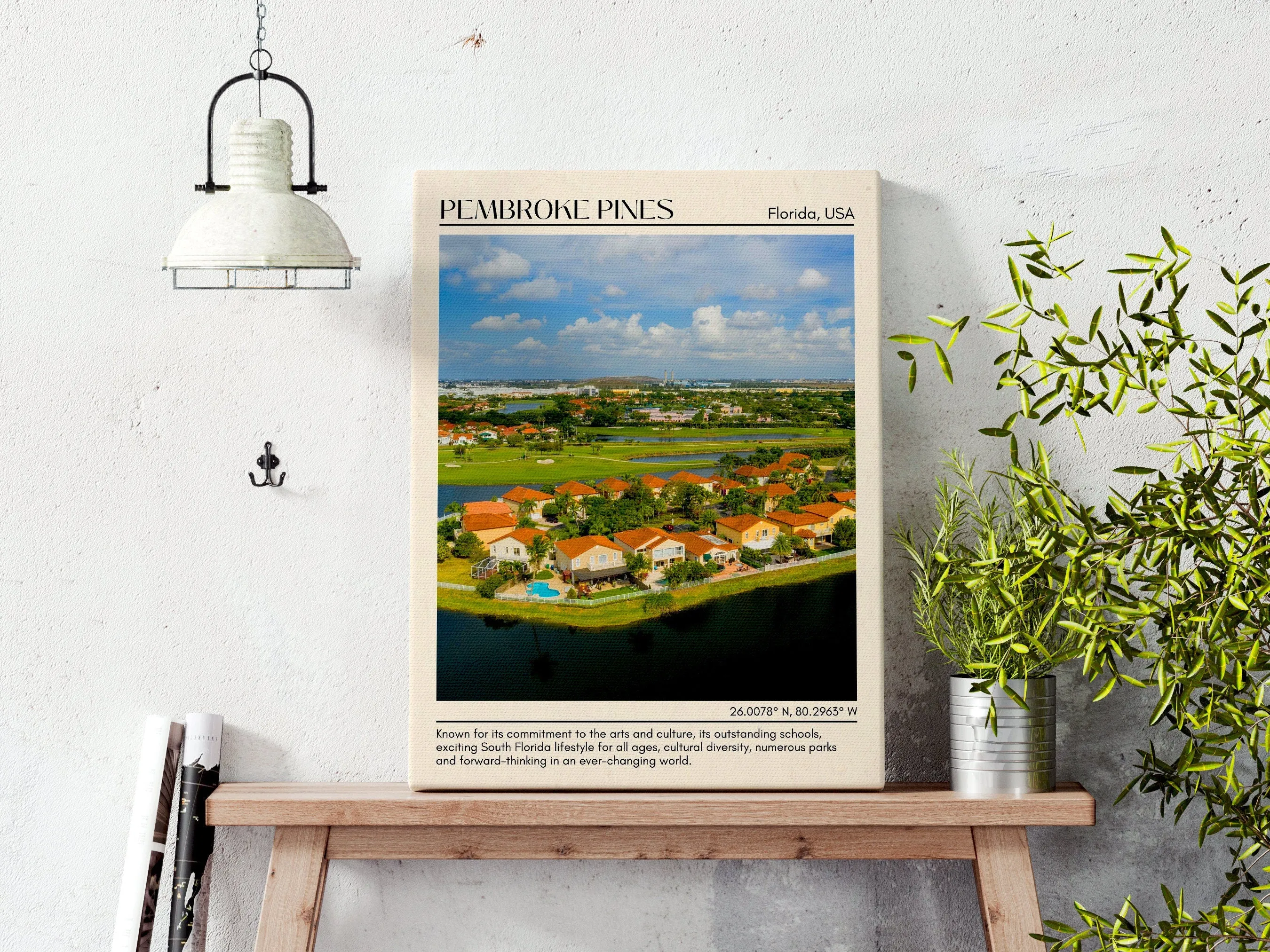 Pembroke Pines Minimal Wall Art, Florida, USA