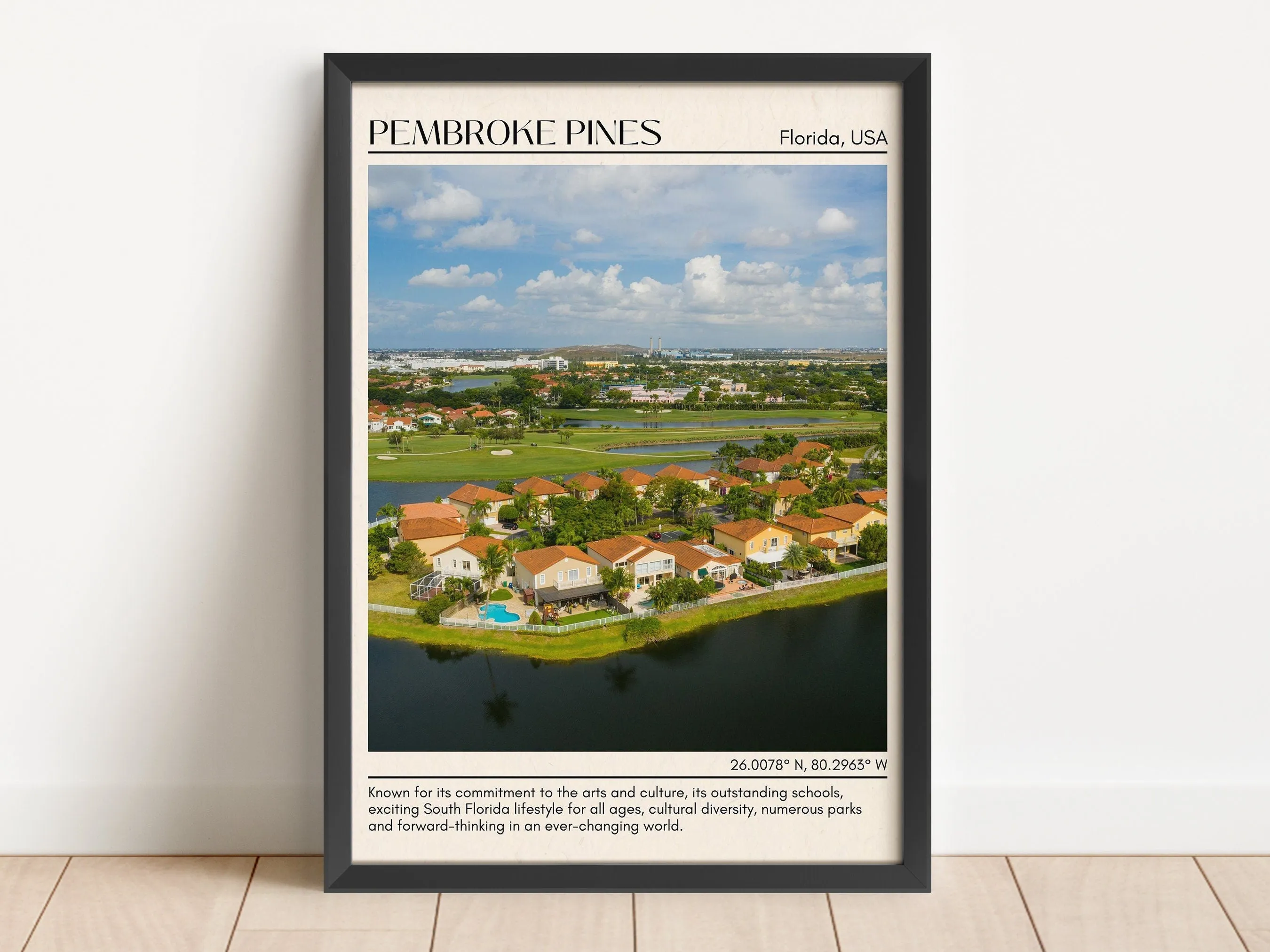 Pembroke Pines Minimal Wall Art, Florida, USA
