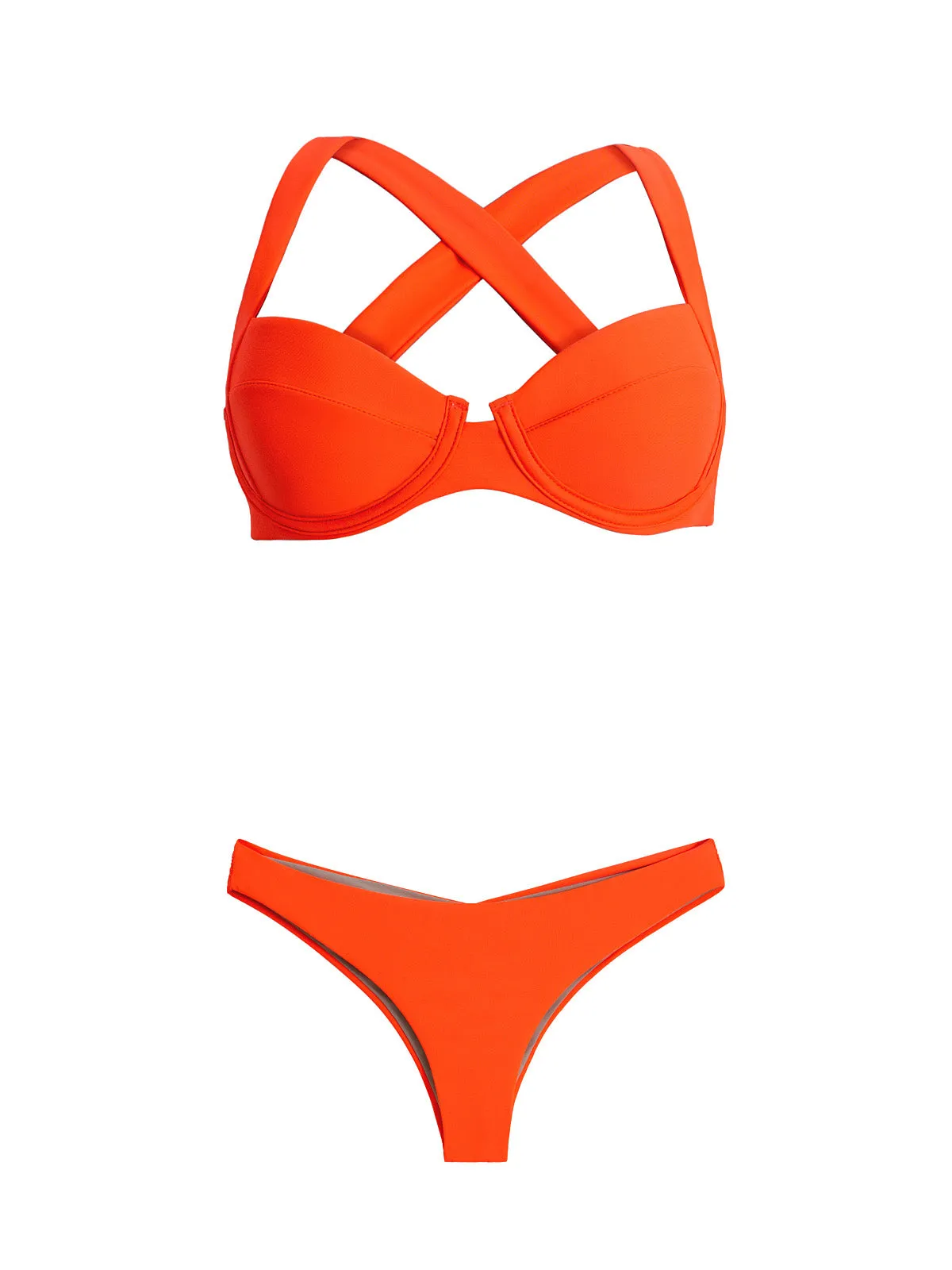 Perla Halter-Basic Ruched Bikini
