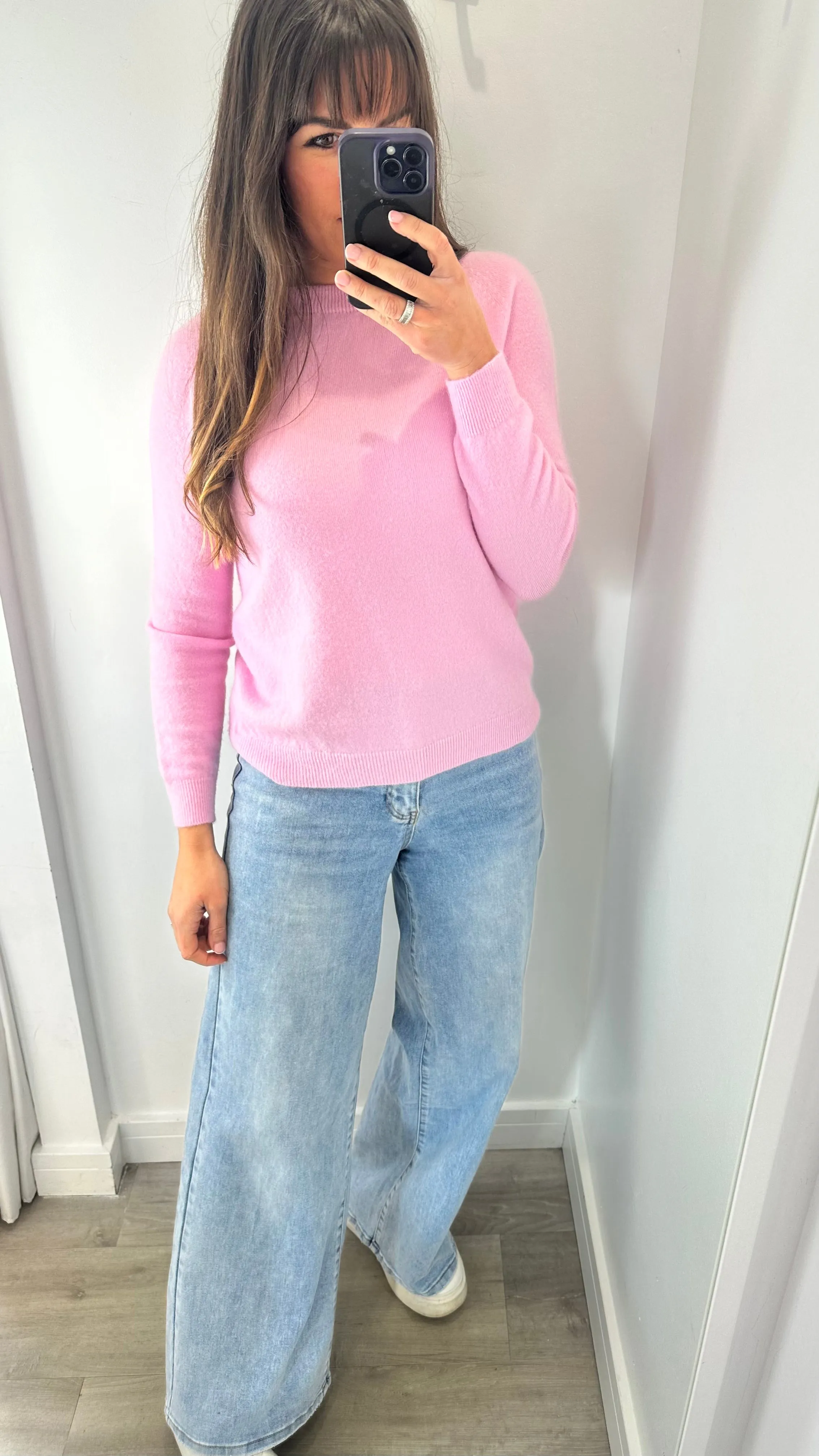 PINK FINE KNIT JUMPER