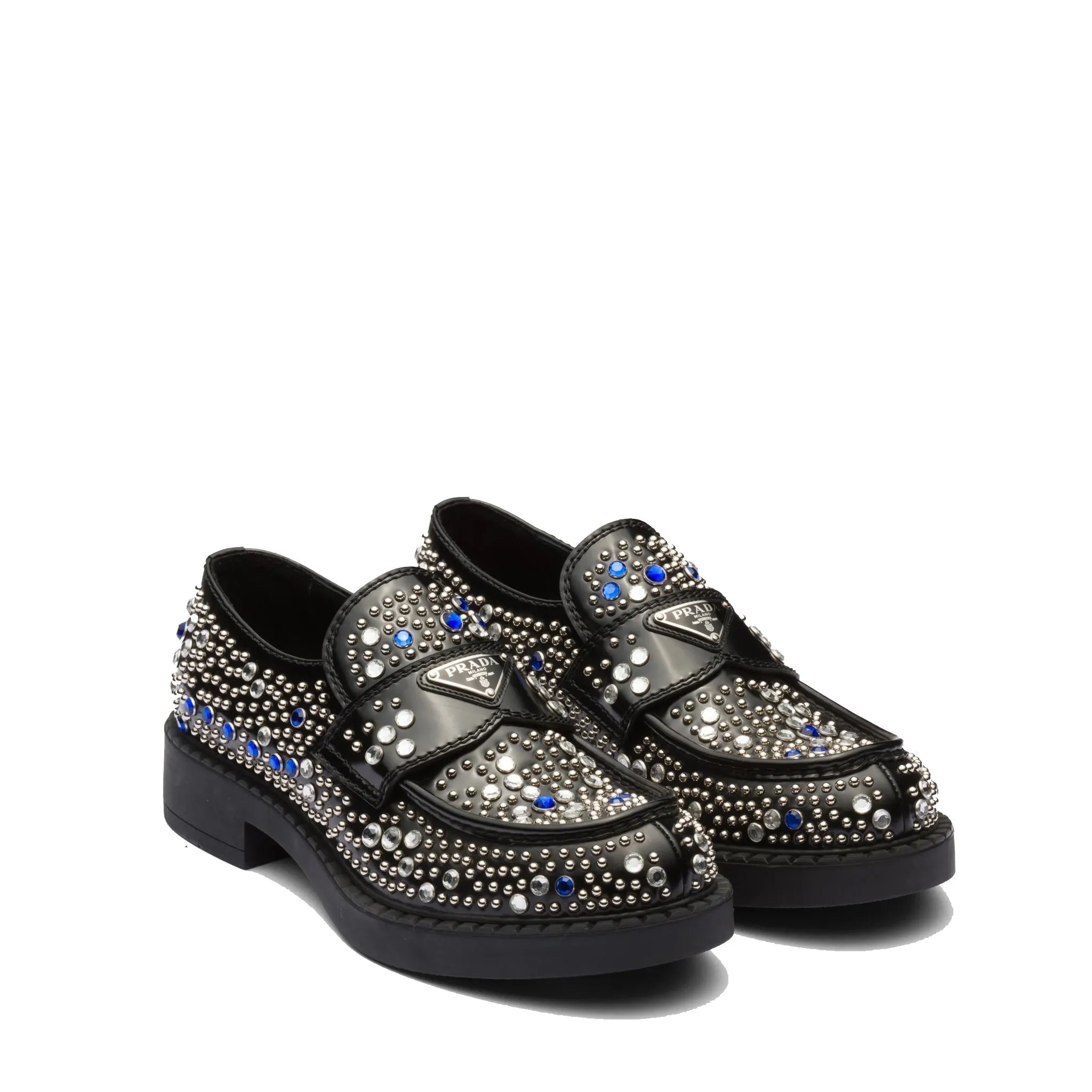 PRADA Rhinestone Leather Loafers - Sophisticated Style for Men