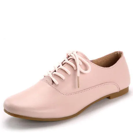 Real leather Classic Women Oxfords Shoes Fashion Girls Casual Flats Lace Up Loafers Pointed Toe Driving Shoe Size 35-40