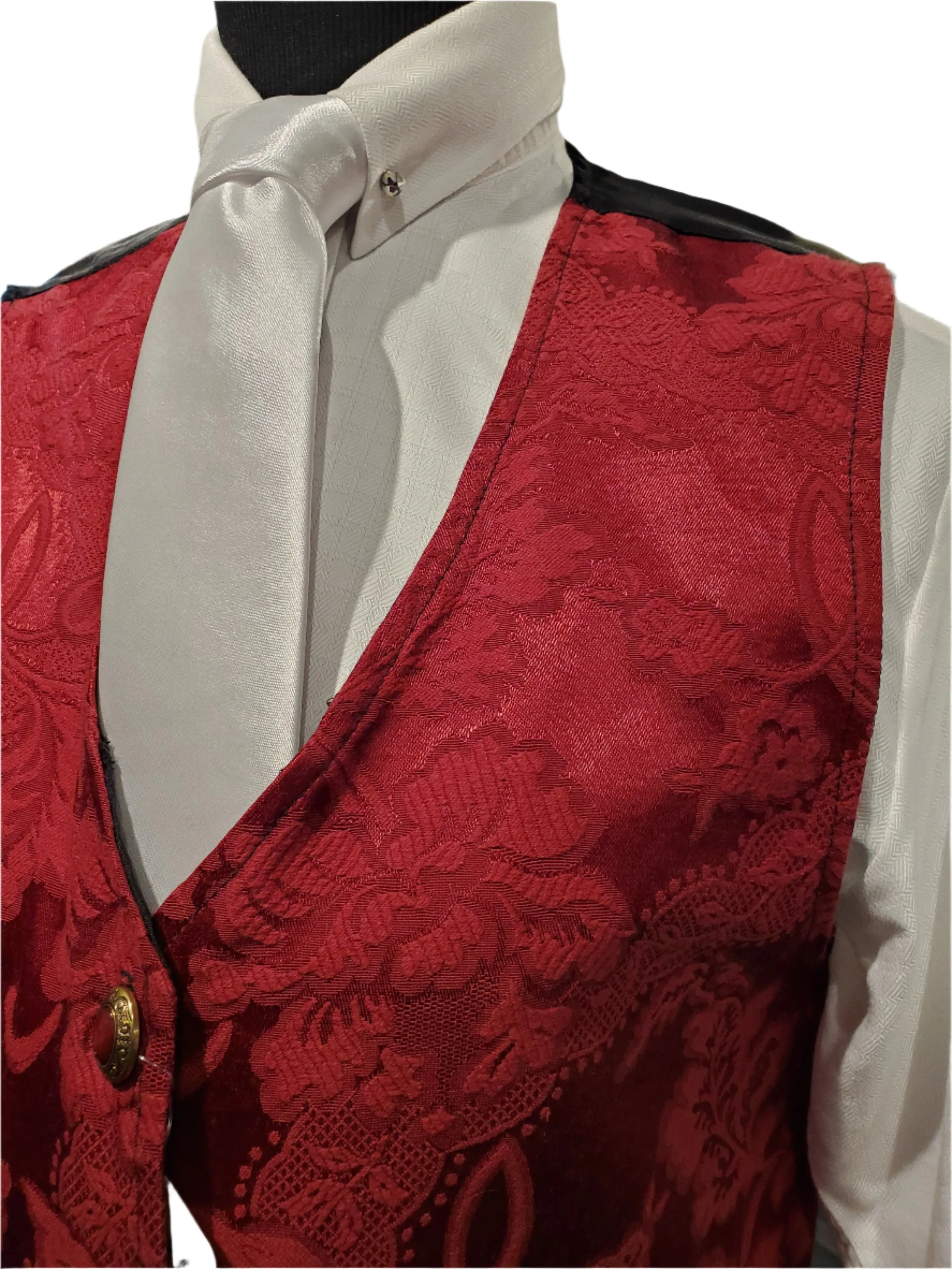 red flower vest