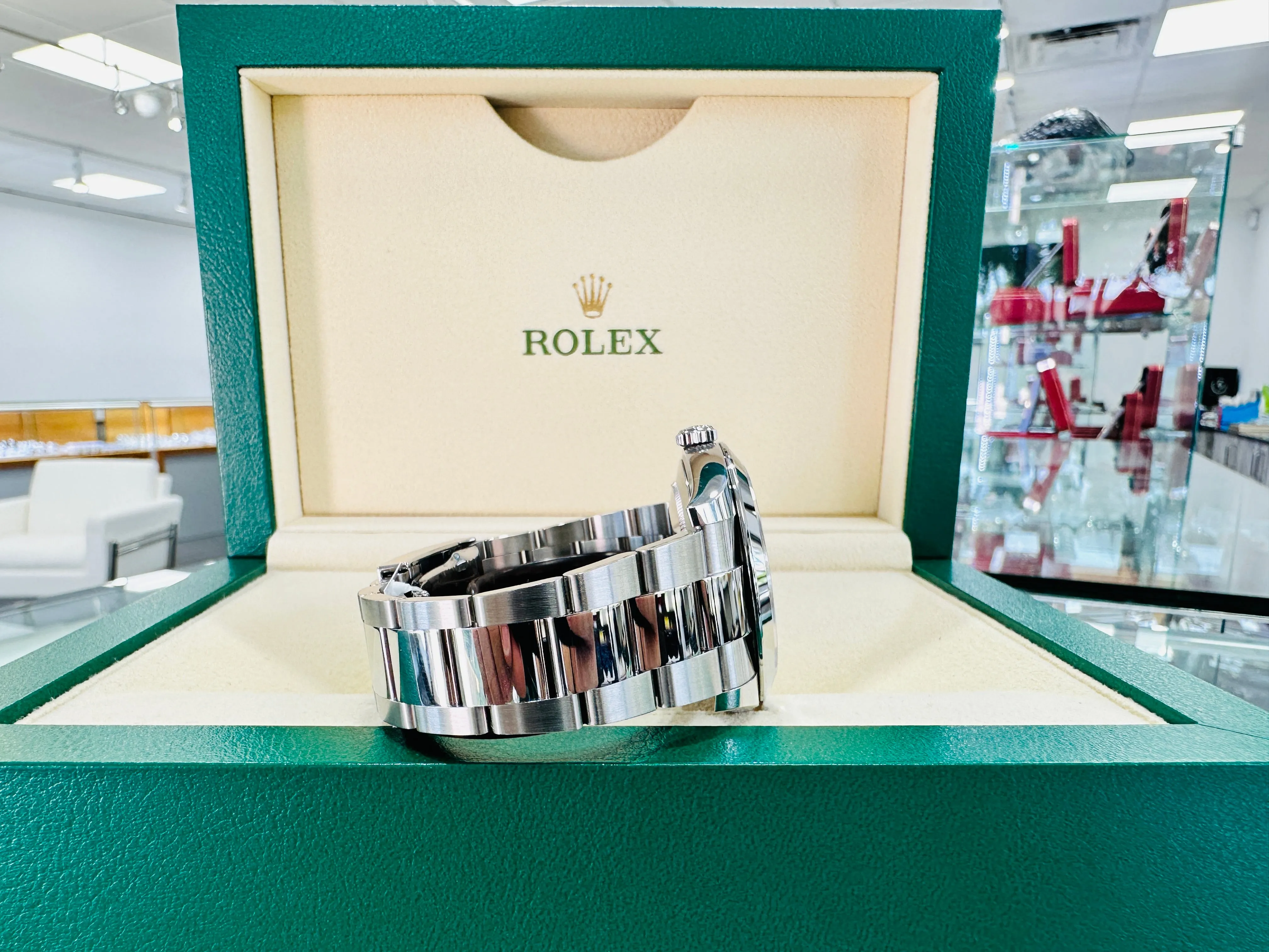 Rolex Datejust 41mm 126300 Blue Stick Dial Smooth Bezel Box  and Papers Unworn