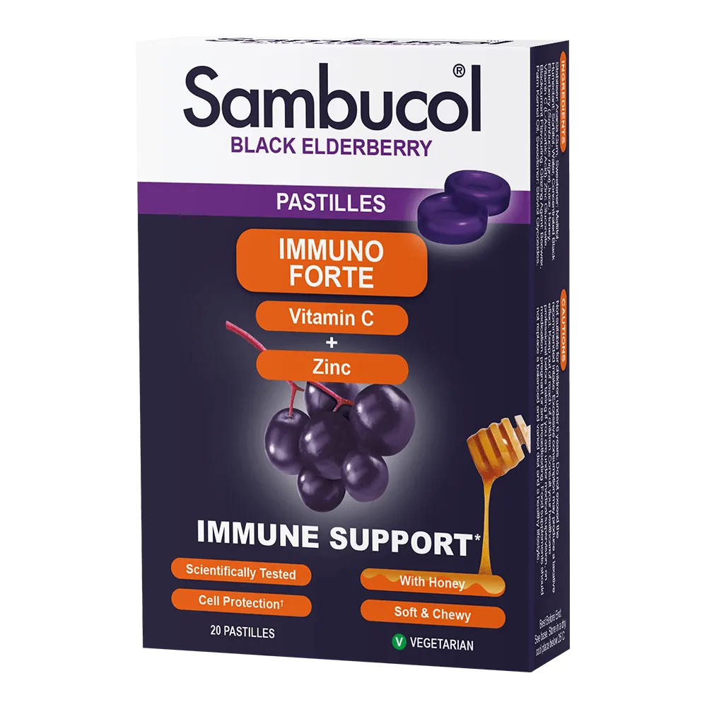 Sambucol Immuno Forte Vitamin C   Zinc Immune Support Pastilles 20's