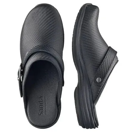 Sanita Wave Leather Clogs with Carbon Style Open Heel