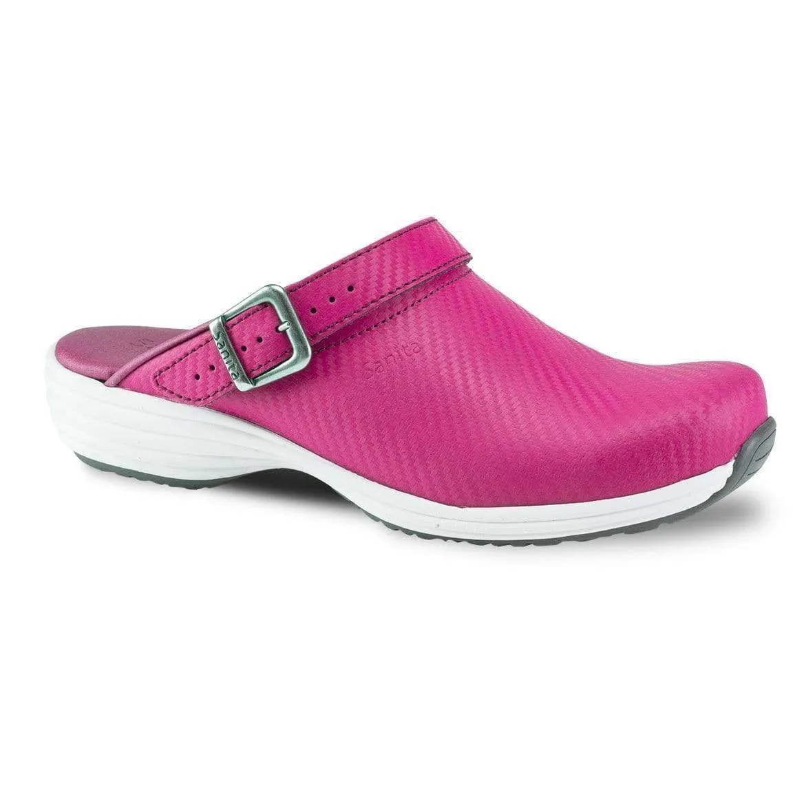 Sanita Wave Leather Clogs with Carbon Style Open Heel