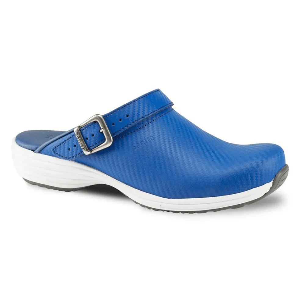 Sanita Wave Leather Clogs with Carbon Style Open Heel