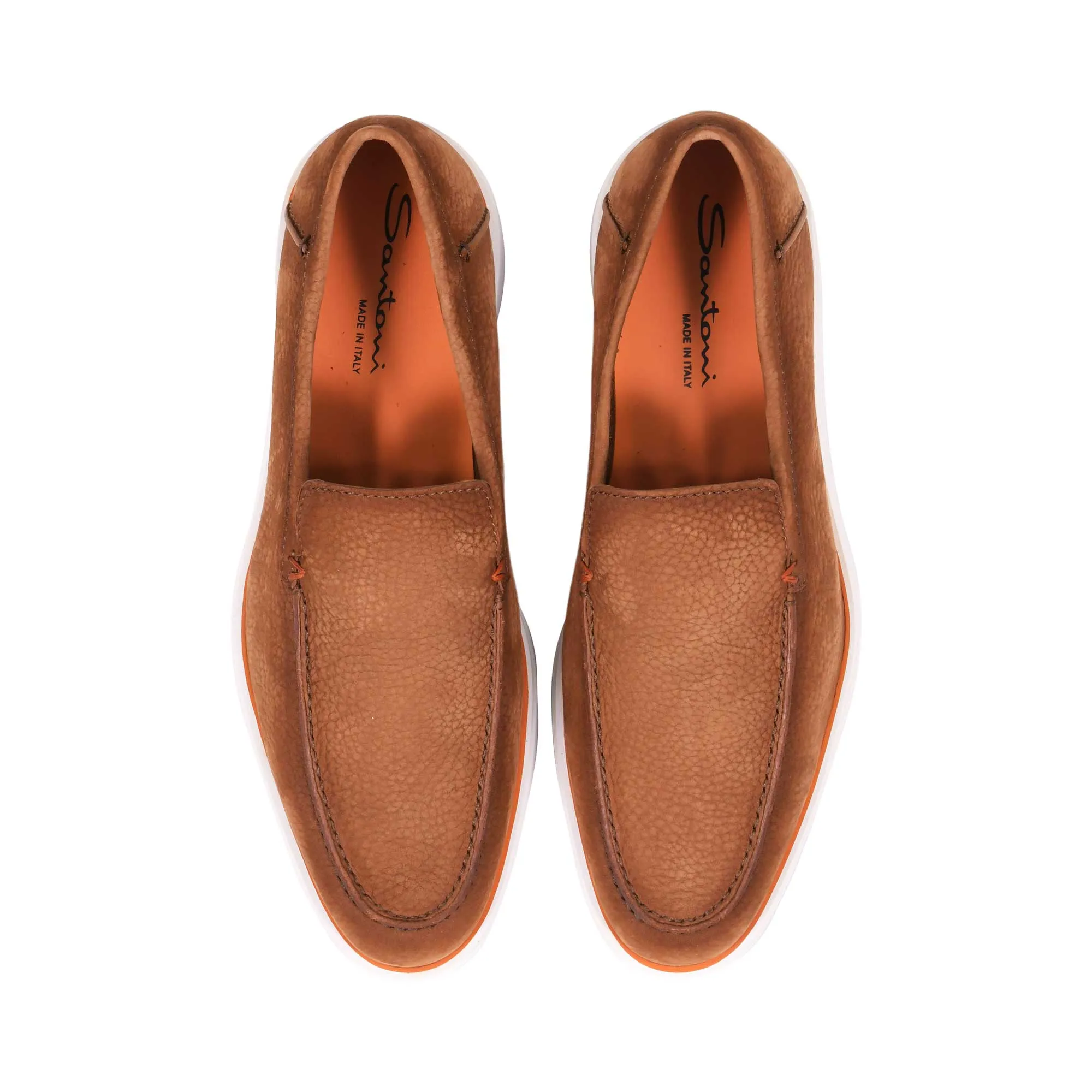 Santoni Men's Brown Classic Slip-On Loafer