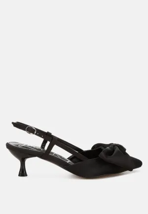 Satin Bow Slingback Sandals By RAG