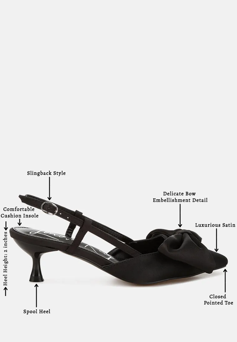 Satin Bow Slingback Sandals By RAG