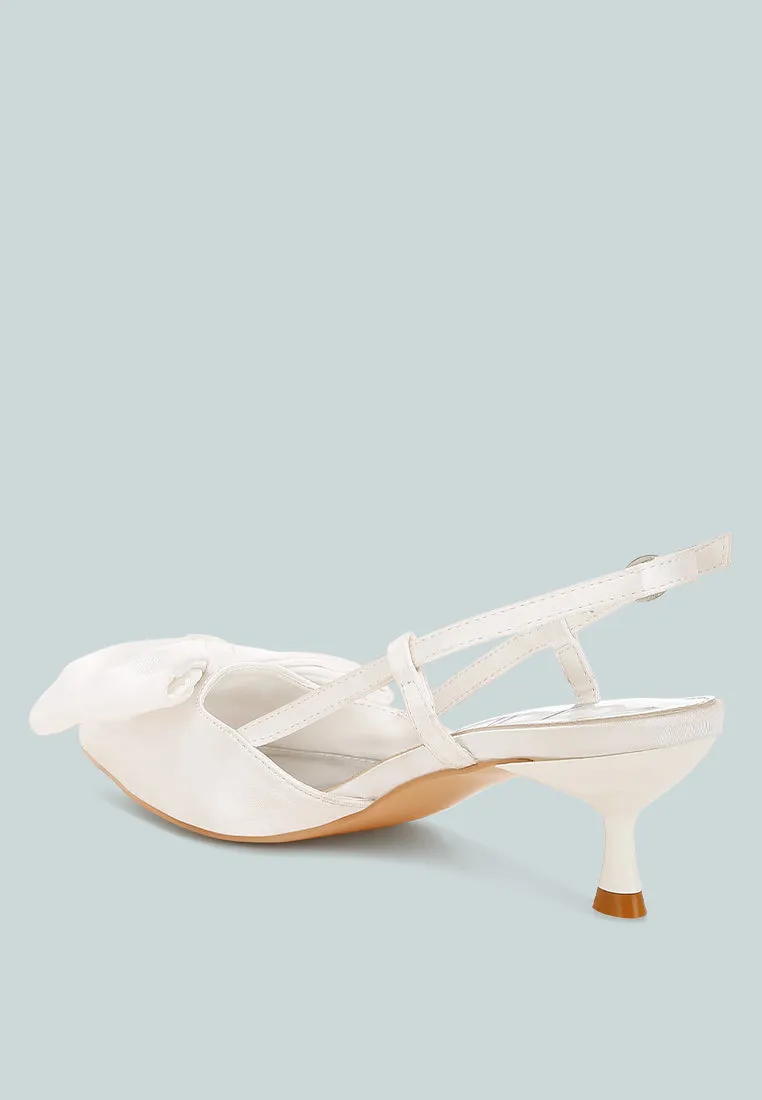 Satin Bow Slingback Sandals By RAG
