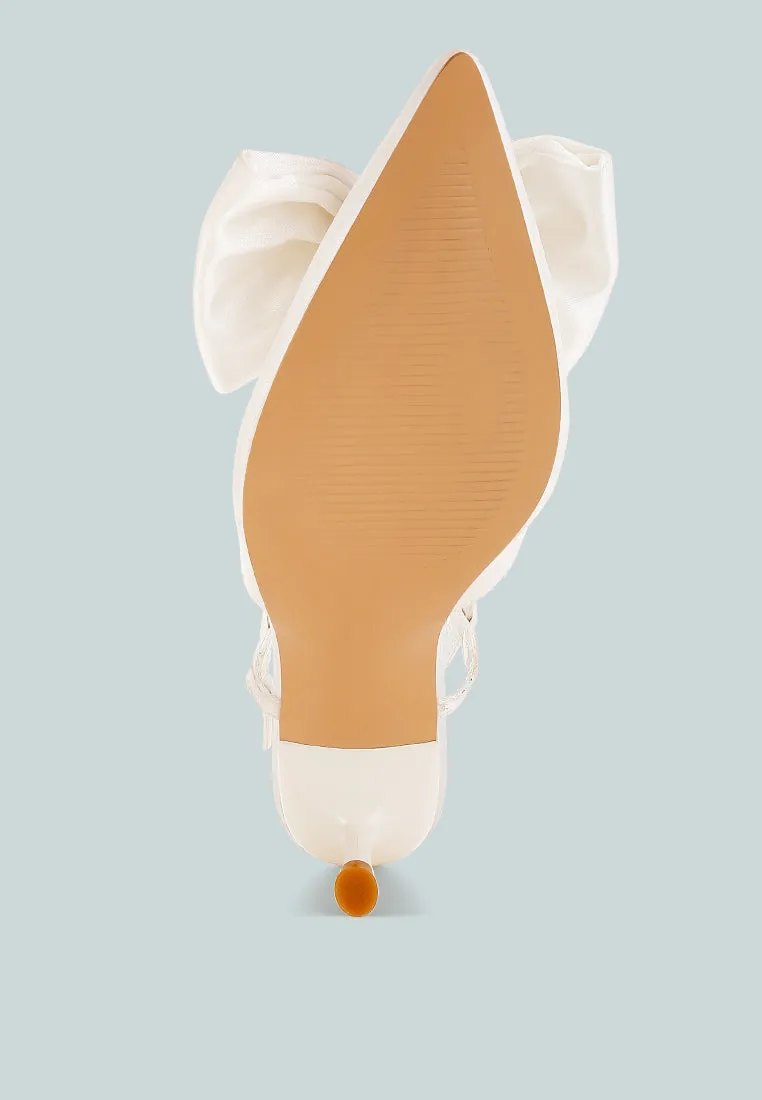 Satin Bow Slingback Sandals by RUW