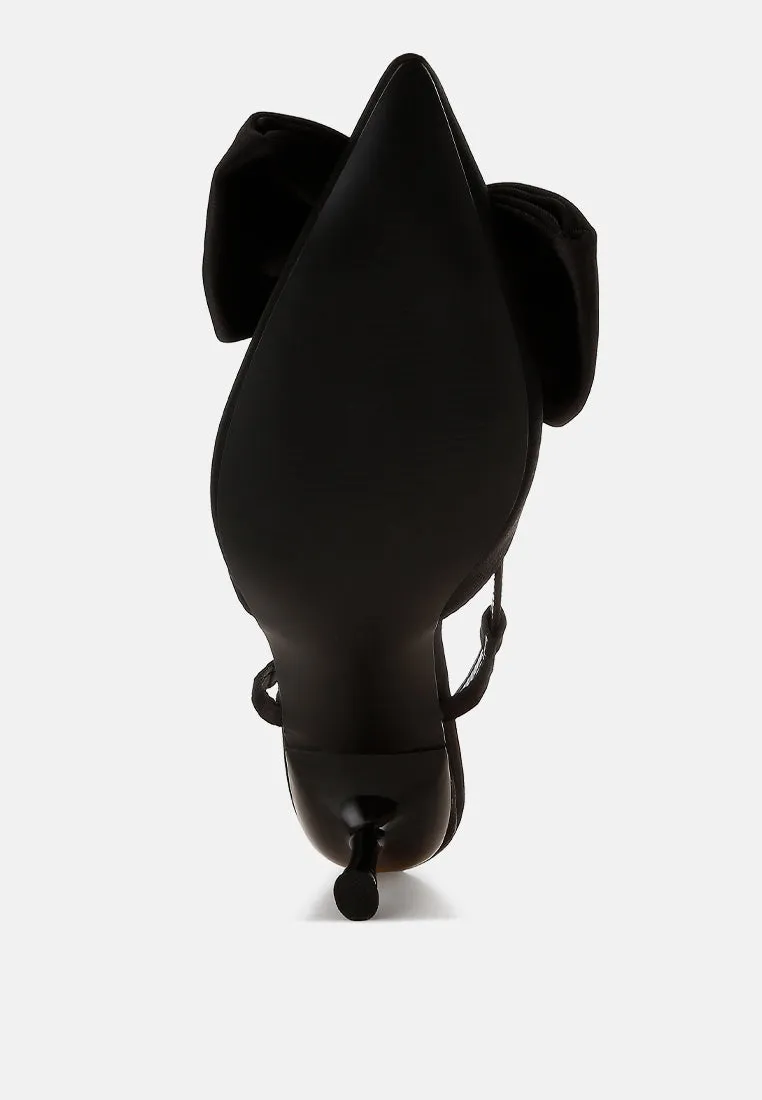 Satin Bow Slingback Sandals by RUW