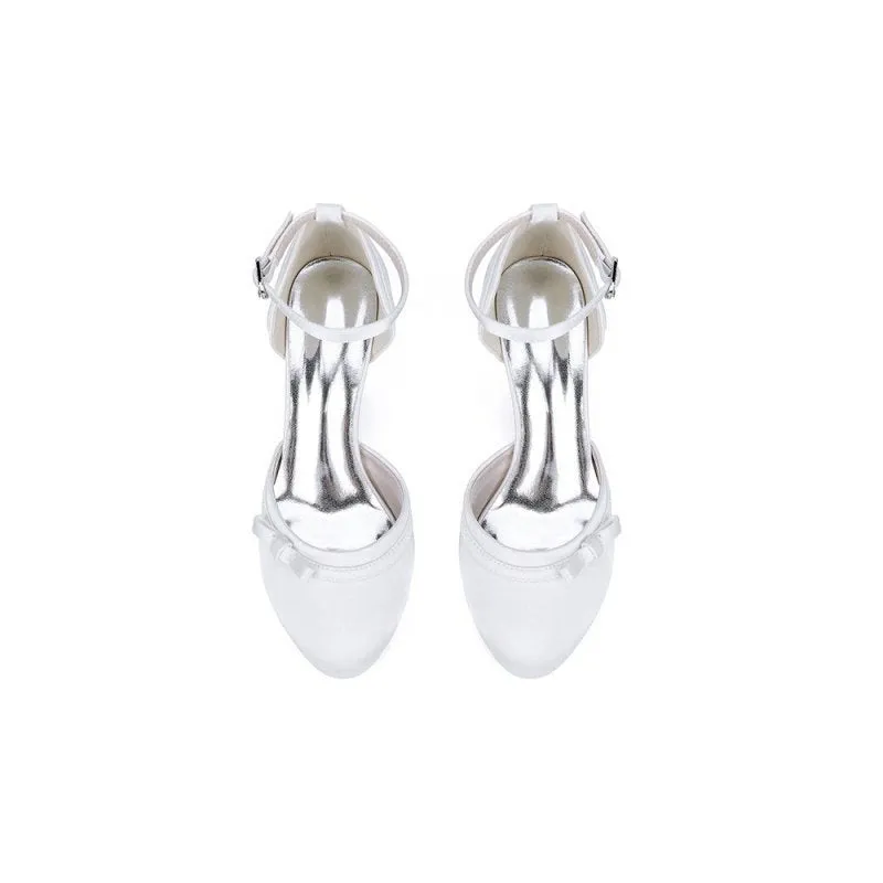 Satin High Heels with Bow Accent